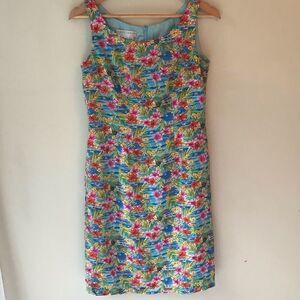 Maggy London floral 100% silk dress